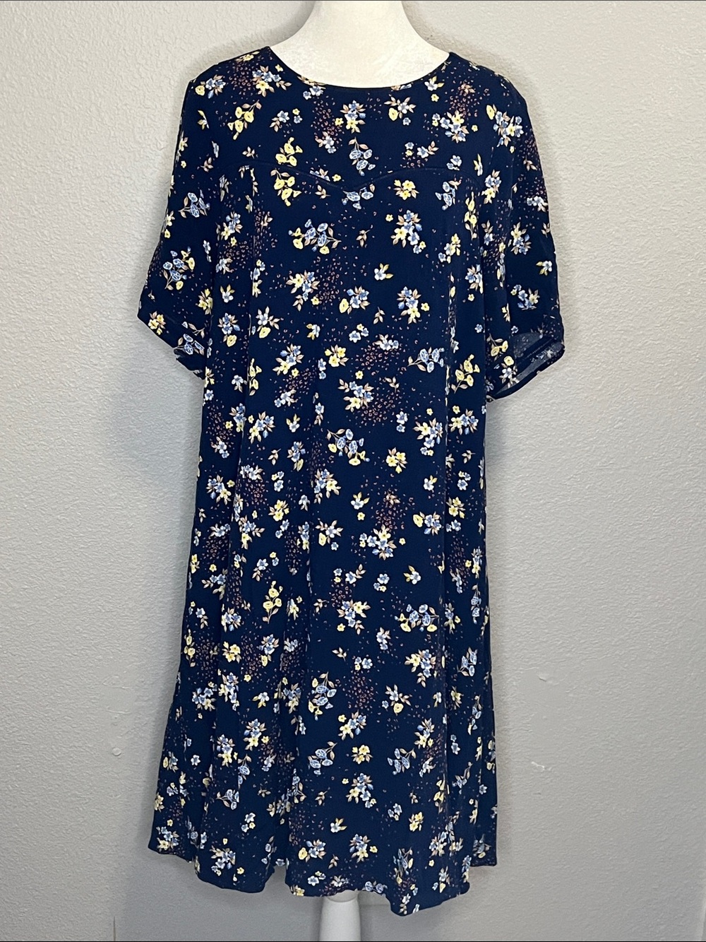 Torrid Blue Floral Shirt Trapeze Dress Size 0/Large